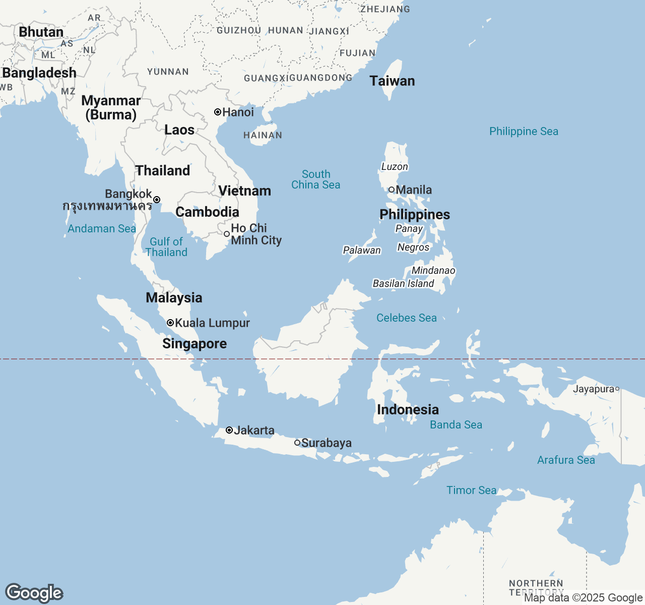 Map of Bandar Seri Begawan
